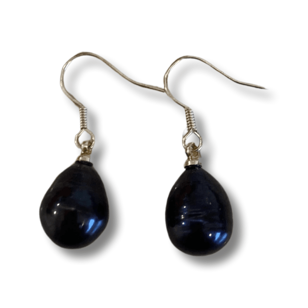 SALE - $15.00 Black Rice Freshwater Pearl Earrings (LAST PAIR)