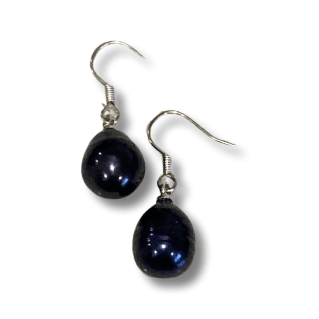 SALE - $15.00 Black Rice Freshwater Pearl Earrings (LAST PAIR) - Image 2