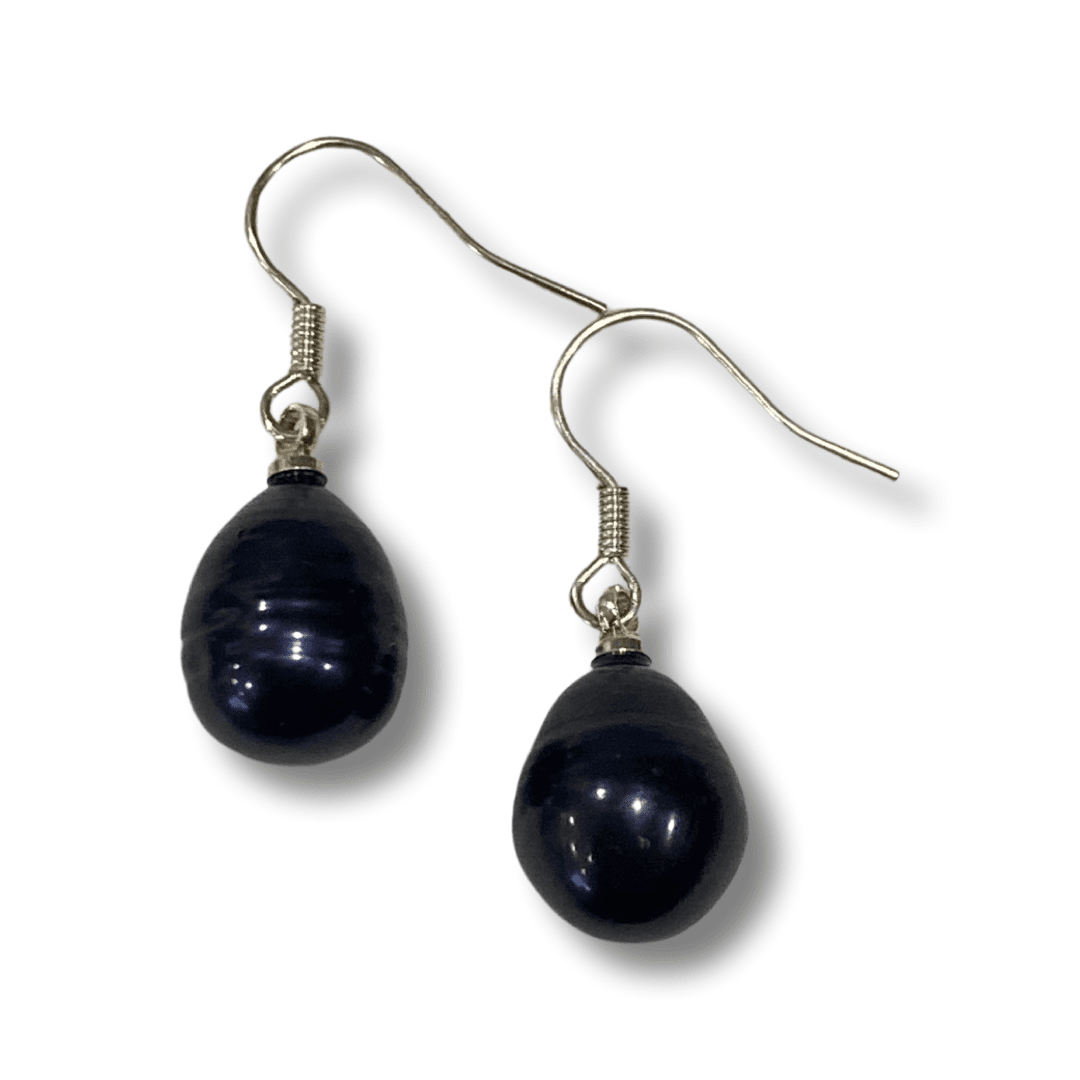 SALE - $15.00 Black Rice Freshwater Pearl Earrings (LAST PAIR) - Image 3