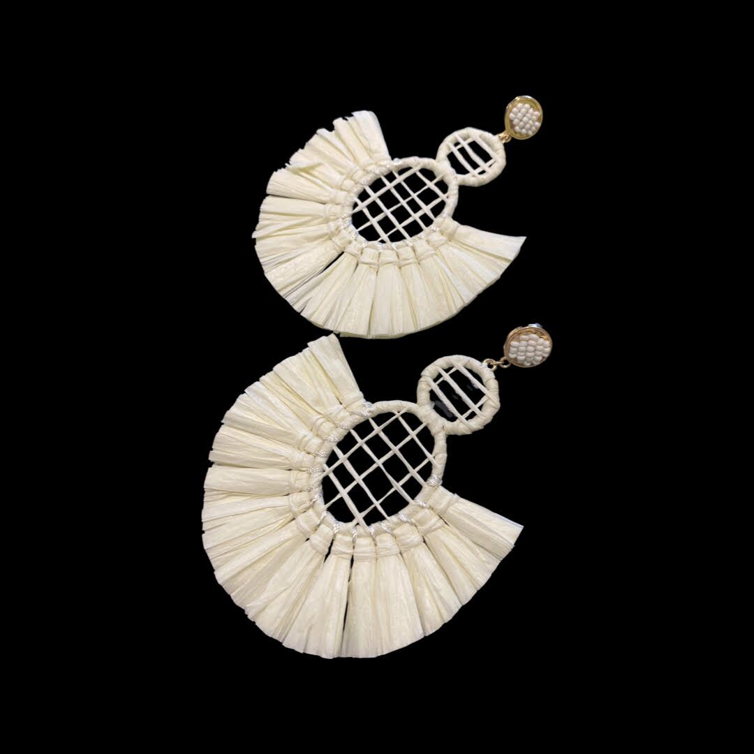 SALE - $12.00 Raffia Statement Earrings