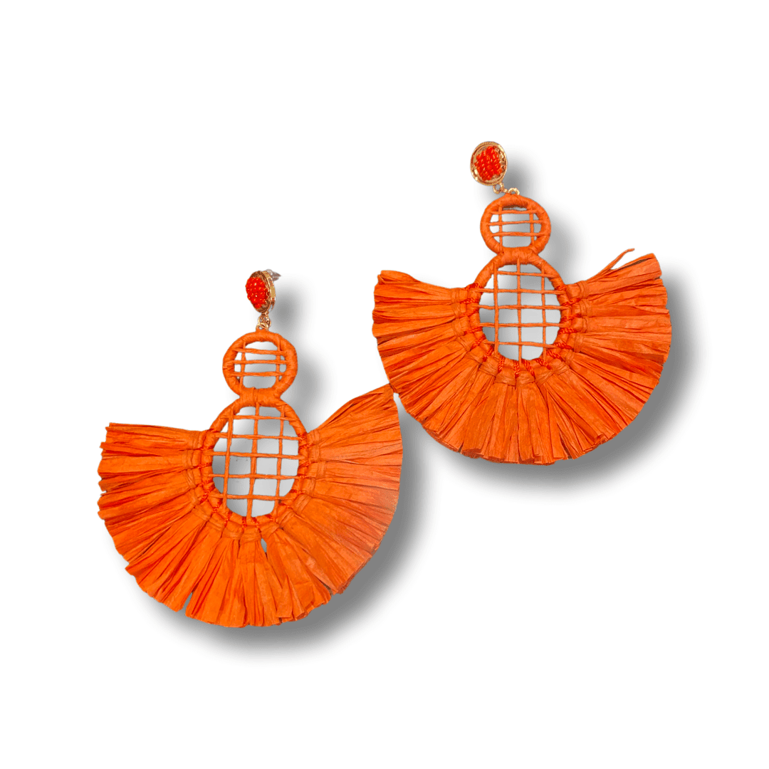 SALE - $12.00 Raffia Statement Earrings - Image 4