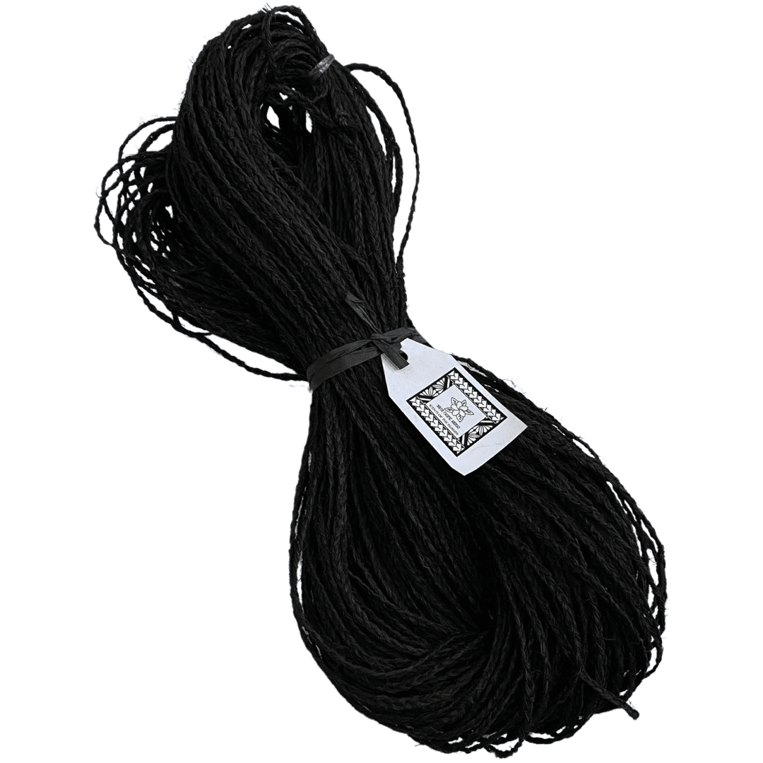 Black Dyed Kafa Pulu - Braided Coconut fibers 100 yards