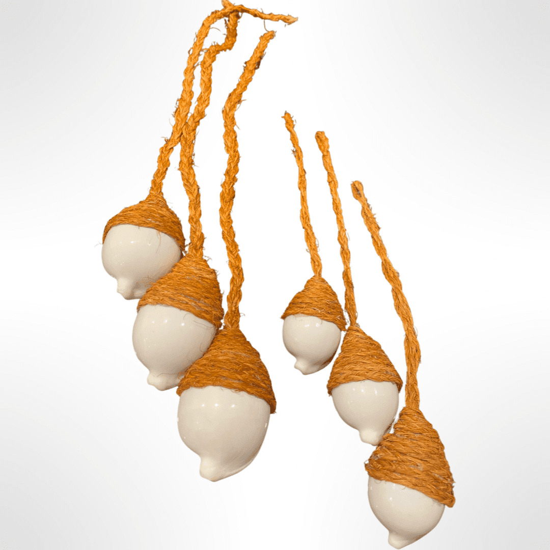 SPECIAL ORDER - White Pule (White Cowrie Shell) with Brown Kafa Pulu (Coconut Fiber)