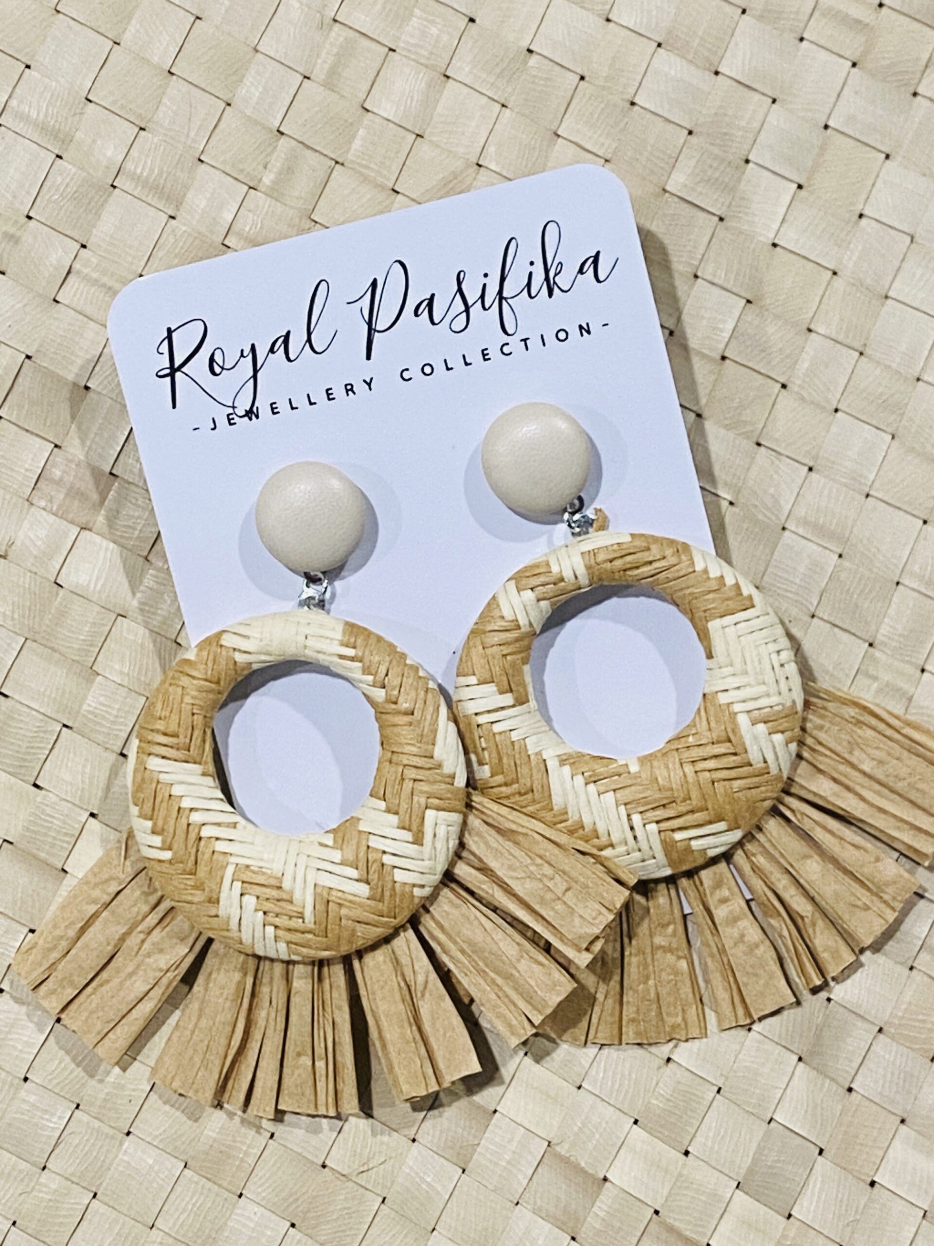 SALE - $10.00 Weaved Coloured Raffia Earrings - Image 4