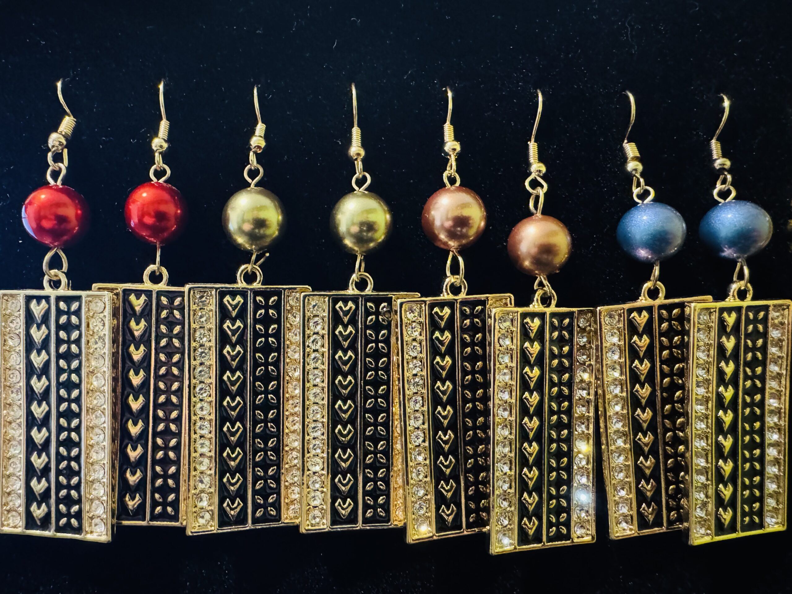 SALE - $10.00 Island Tribal Patterned Rectangle Earrings