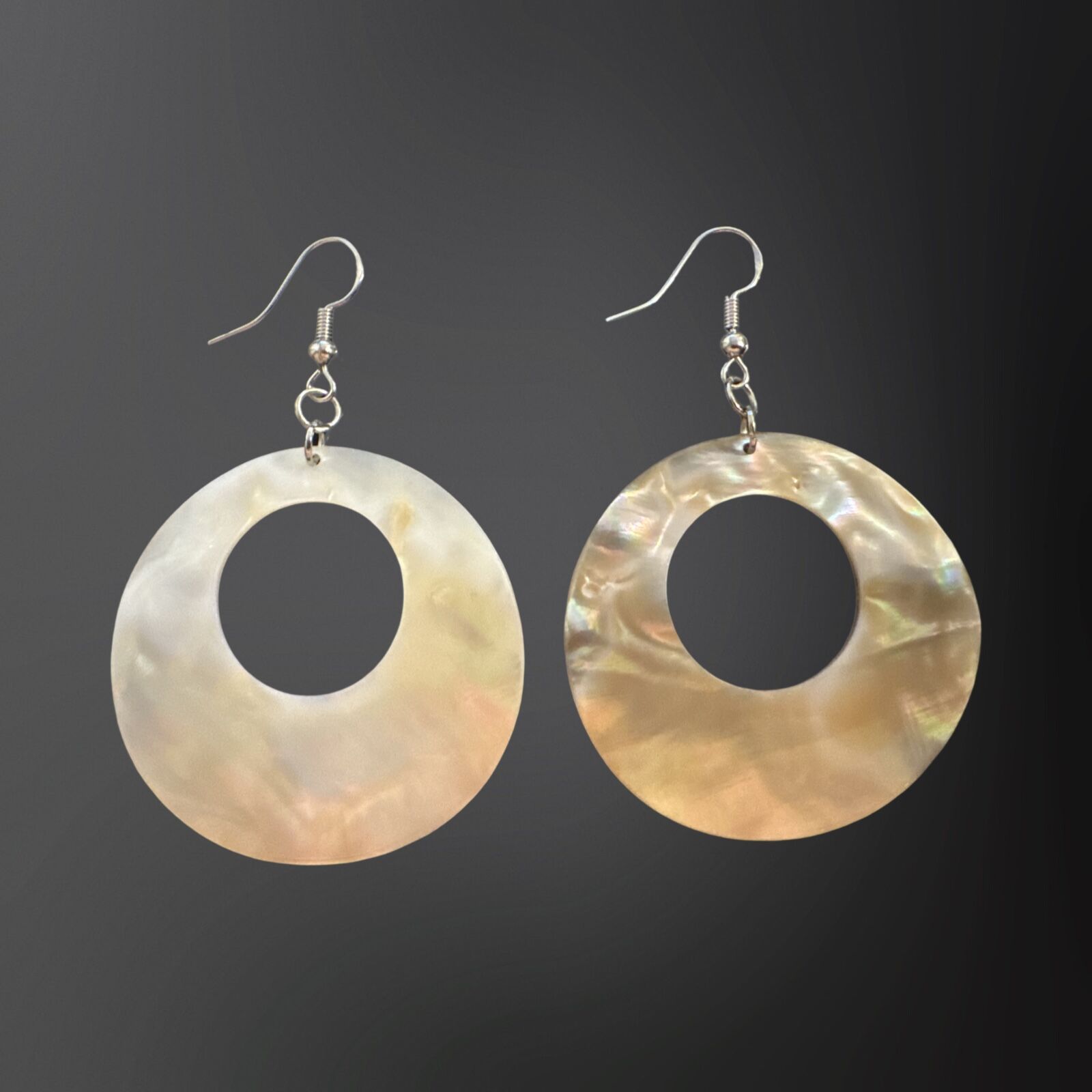 SALE - $11.00 Mother of Pearl (MOP) - Medium Round Earrings